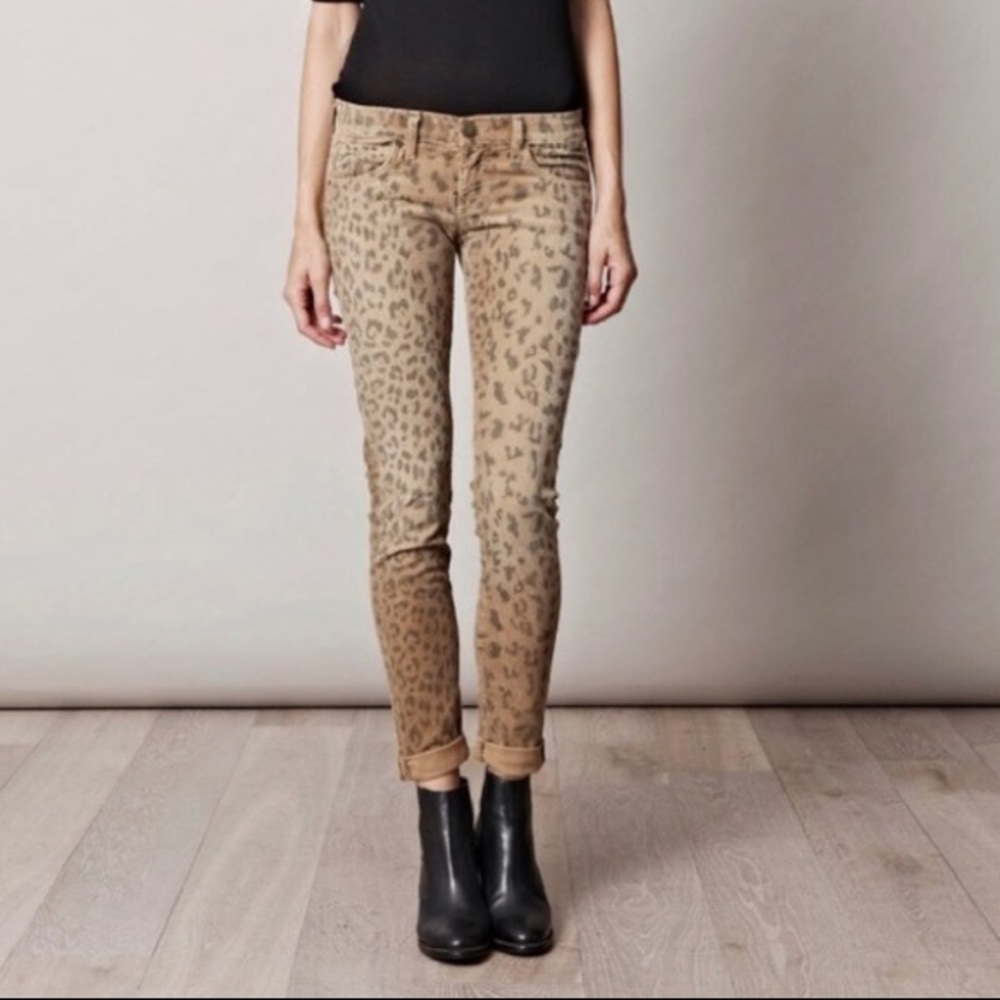 NWT Current Elliot Stiletto skinny jeans Leopard